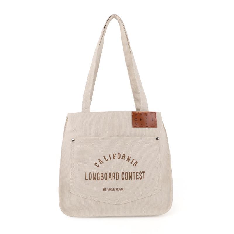 Women's Bag Casual Canvas Bag Korean Printed Tote Bag Fashion Large Capacity Shoulder Bag