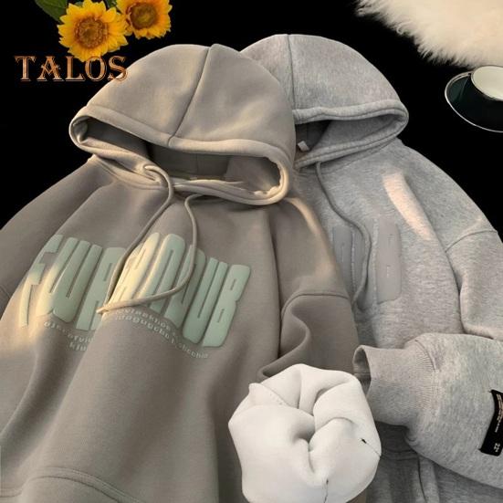 Мужская толстовка с капюшоном на осень-зиму с принтом букв, эластичными манжетами, толстым плюшем, большим накладным карманом, с капюшоном, свободная, сохраняющая тепло, средней длины