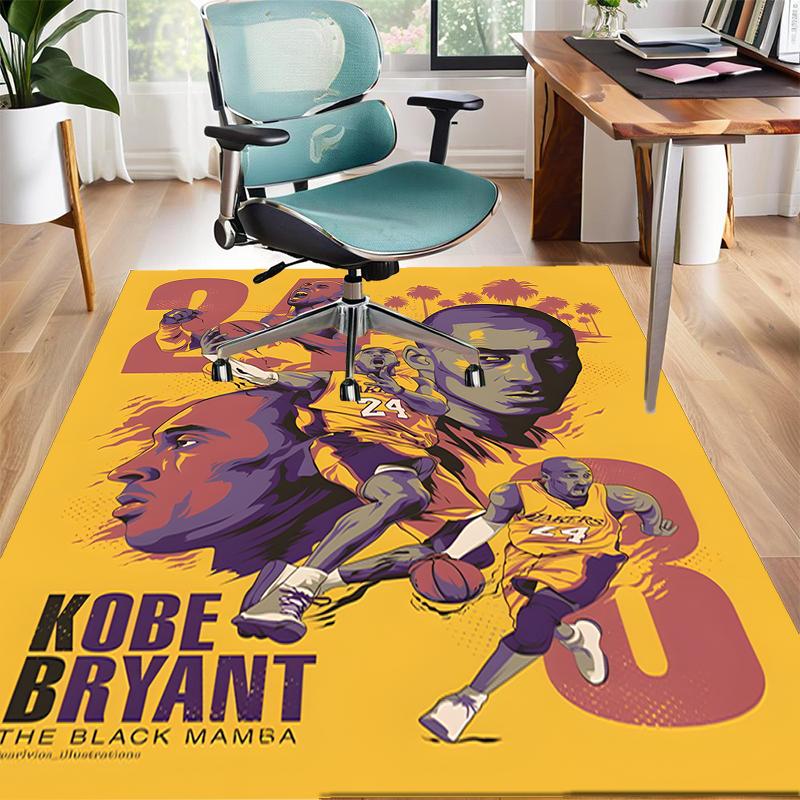 Great Basketball Player Polyester Carpet, Soft Indoor Mat for Office Chair, Living Room, Computer Desk - Decorative Home Office Rug Design