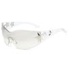 Futuristic Y2K Sunglasses Rimless Shades Trendy Star Wrap Around Sun Glasses  for Women
