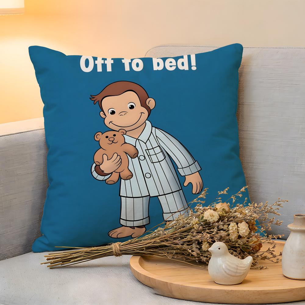Cushion Cover  Linen  SkinFriendly Soft Decorative Case for Sofa Home Decor MONKEY CARTOON CCurious GeorgeS Pillow cover