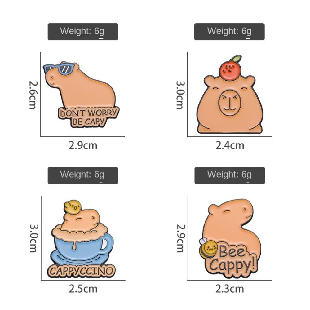 Набор смайликов Брошь Капибара Металлическая капибара Цинк Цинковый сплав Значок Мультяшная булавка Брошь Аксессуары для рюкзака