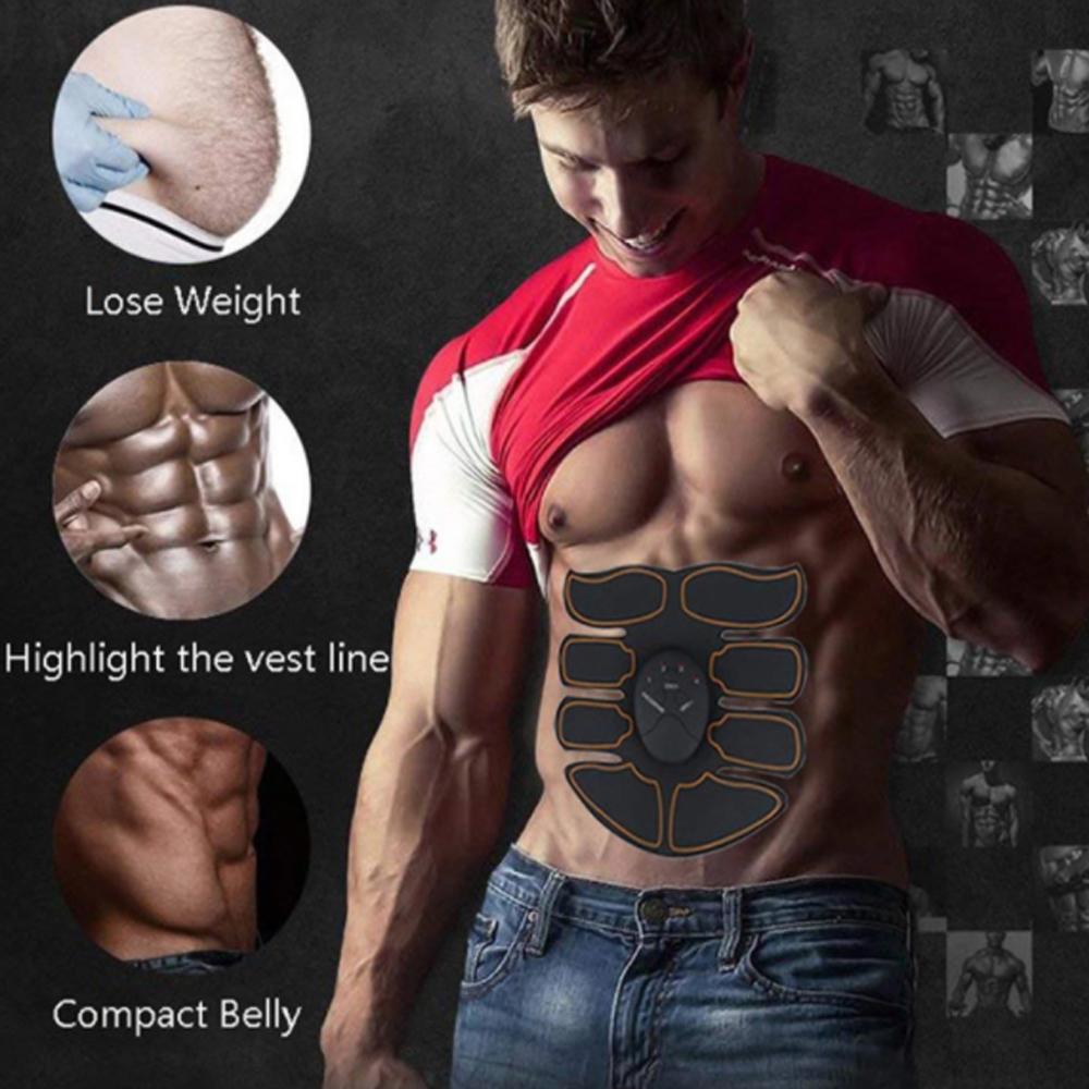 Умная перезаряжаемая наклейка для тренировки мышц EMS, тренажер для мышц живота, рук, фитнеса, тренажерного зала
