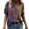 Летняя художественная роспись Tie Dye 3D принт женская красочная футболка с коротким рукавом футболки с V-образным вырезом уличная женская футболка