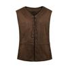 Жилет в стиле панк, готический, в стиле ренессанс, на шнуровке, в стиле ретро, с V-образным вырезом, без рукавов, однотонный