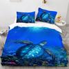 Sea Turtle Duvet Cover Underwater World Themed Marine Life Bedding Set for Women Teen Boys and Girls Gift for Bedroom Decoration