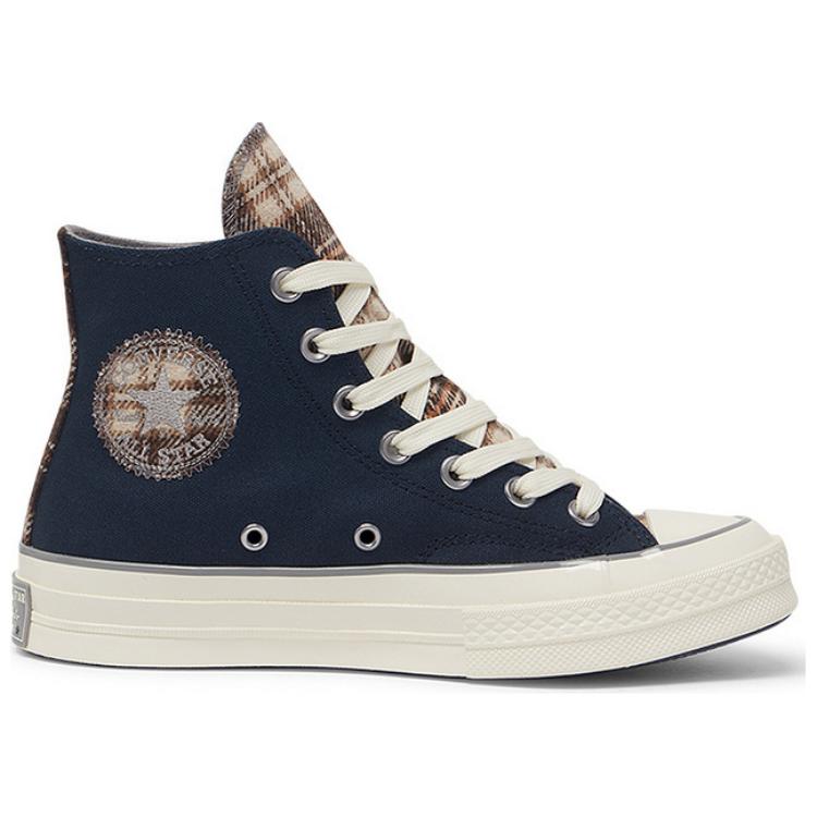 Converse Chuck 70 High Canvas & Plaid - Obsidian женские кроссовки Blue Egret Classic-Grey A12453C