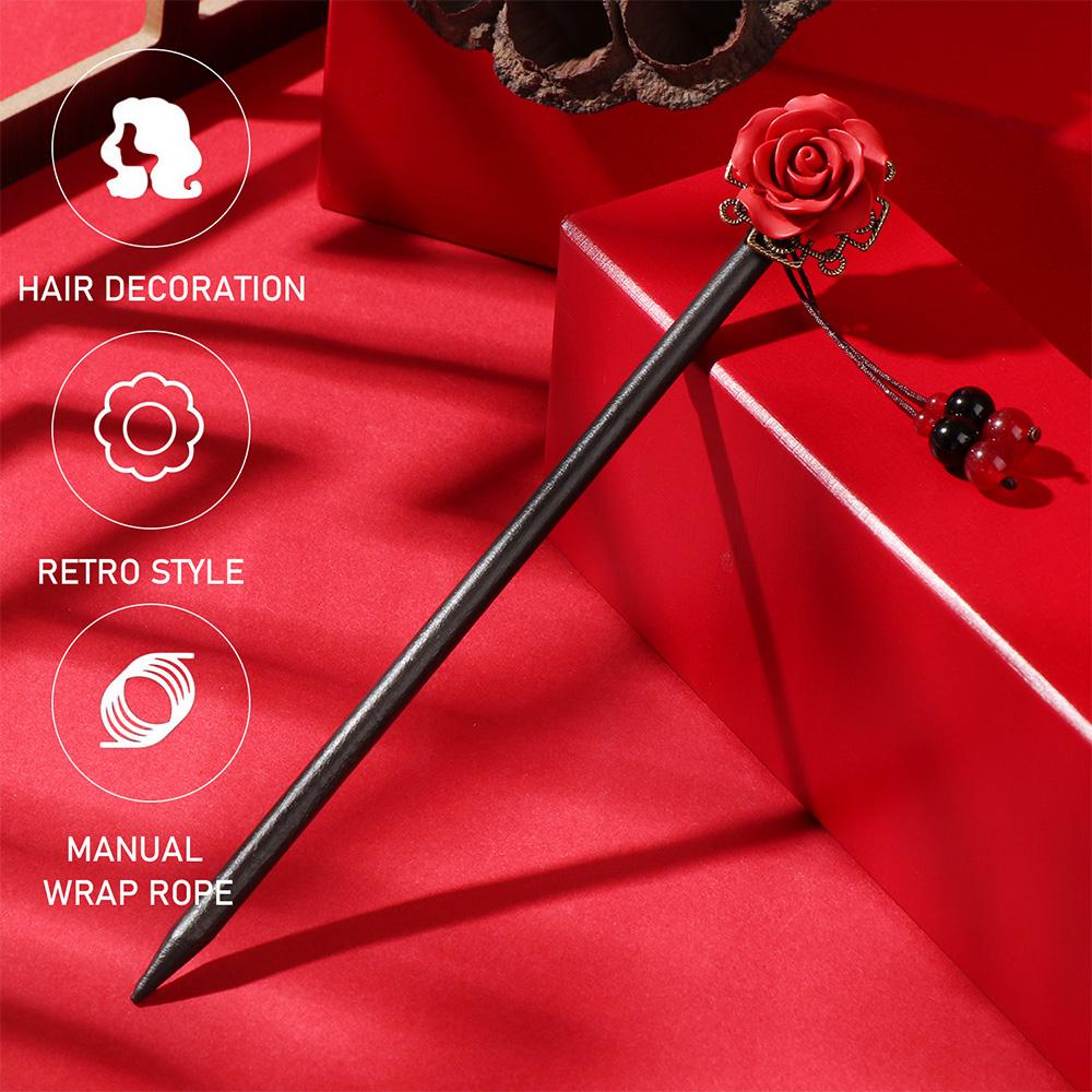 2 шт., деревянные винтажные заколки для волос с кисточками для девочек, палочки для еды, китайские палочки для волос