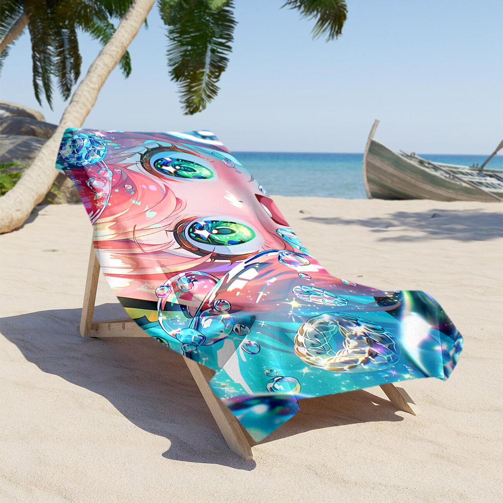 Anya Forger Beach Towel High Absorbency & Quick-Dry Comfortable Lightweight Suitable for Sports, Travel, Swimming, Yoga, Bathroom, Beach, And Pool