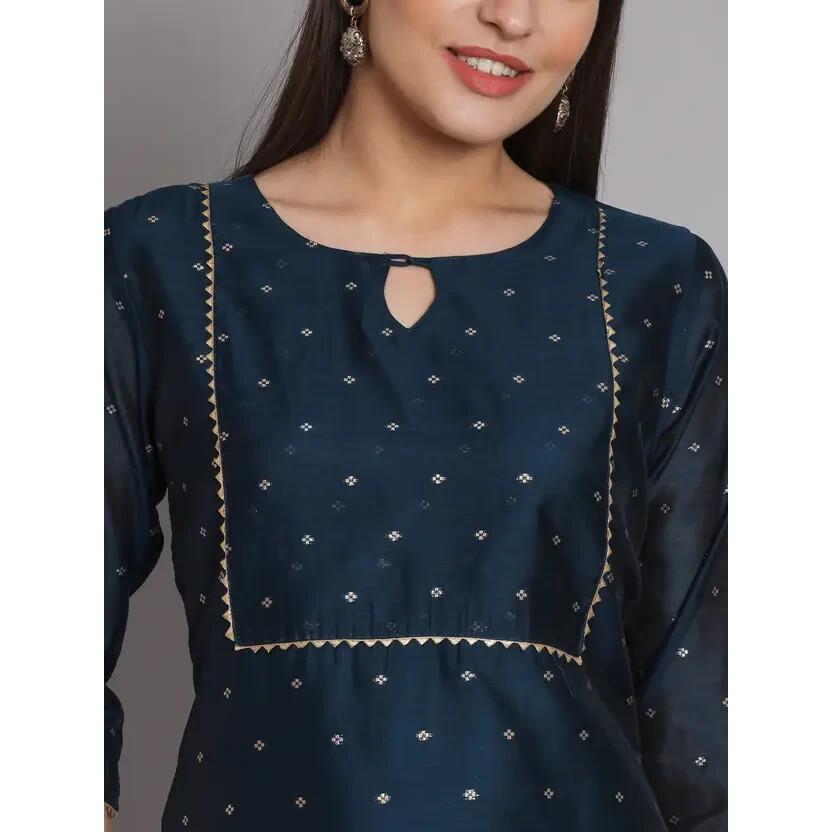 Women Bollywood Kurta Pant Dupatta Set Party Wear Top Tunic Kurti Salwar Suit 2376