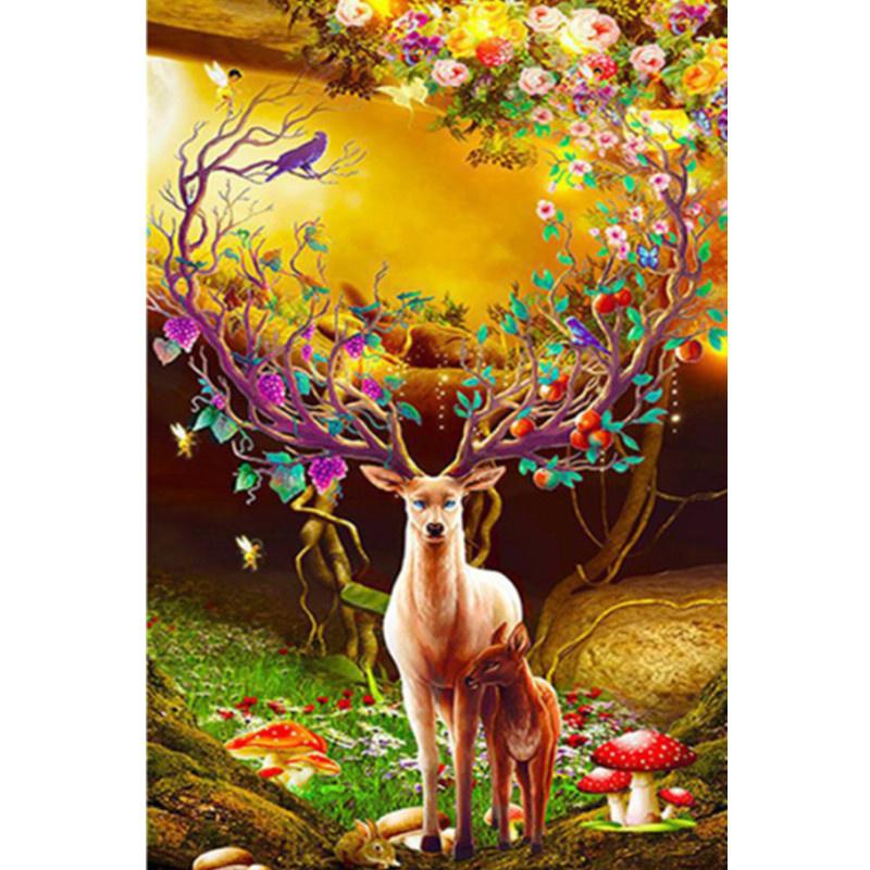 5D DIY Алмазная картина Мультфильм Эльф Олень Алмазная вышивка Набор для вышивки крестом Полный горный хрусталь Мозаика Домашний декор