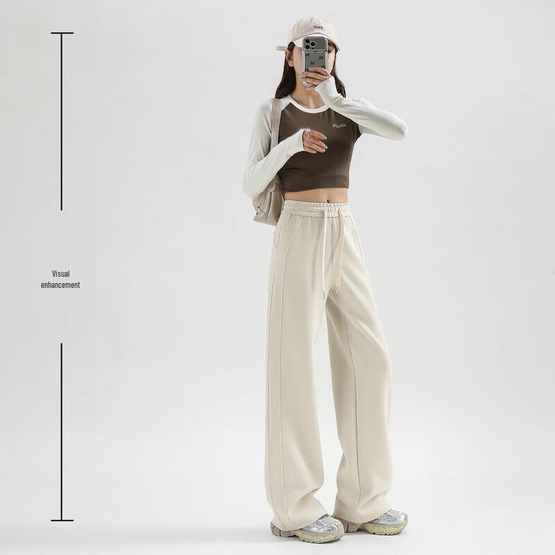 Женские спортивные штаны с высокой талией, свободного прямого кроя