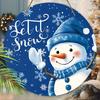 Деревянная рождественская табличка с очаровательным узором снеговика - Круглая табличка Navidad для декора на входную дверь, стену - Идеальный рождественский подарок