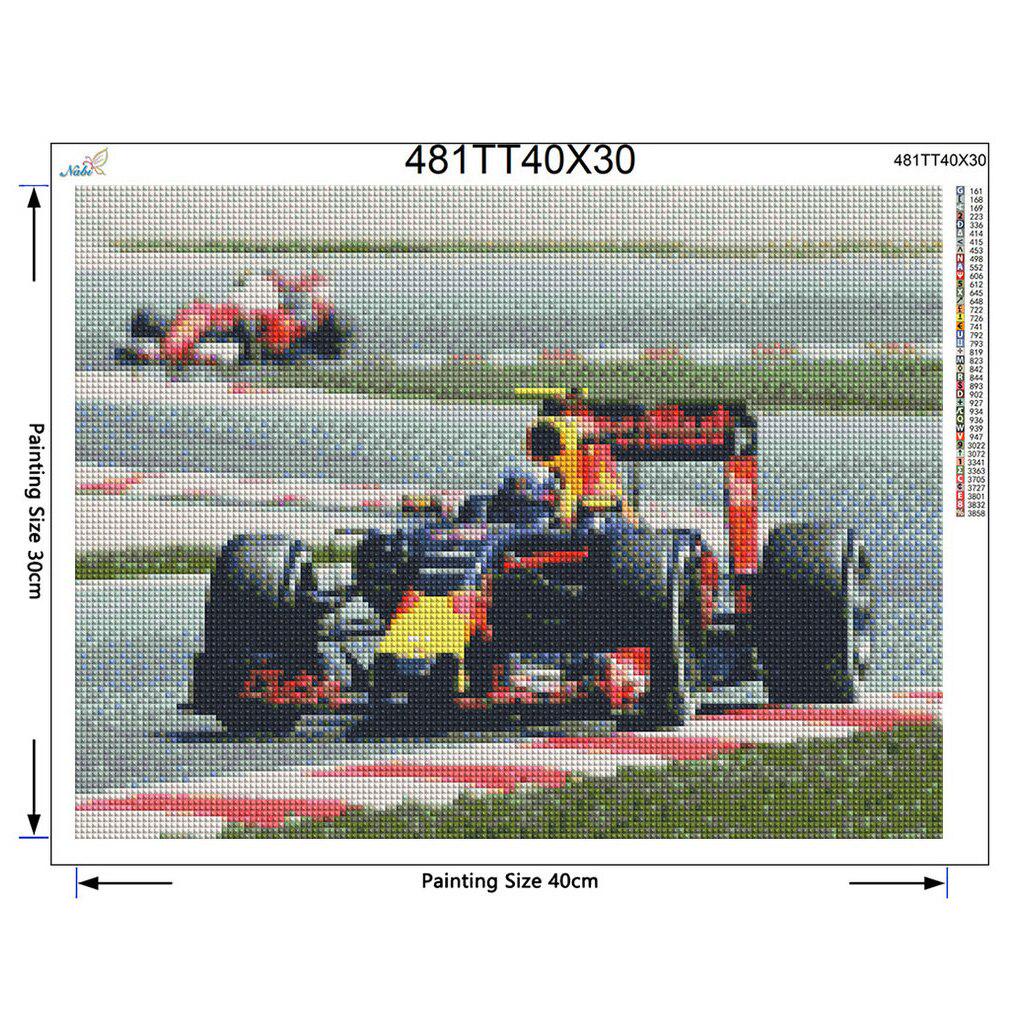 5D Diamond Diy Алмазная картина Гоночный автомобиль Фотографии 3D Алмазная вышивка Наклейка на стену Домашний декор