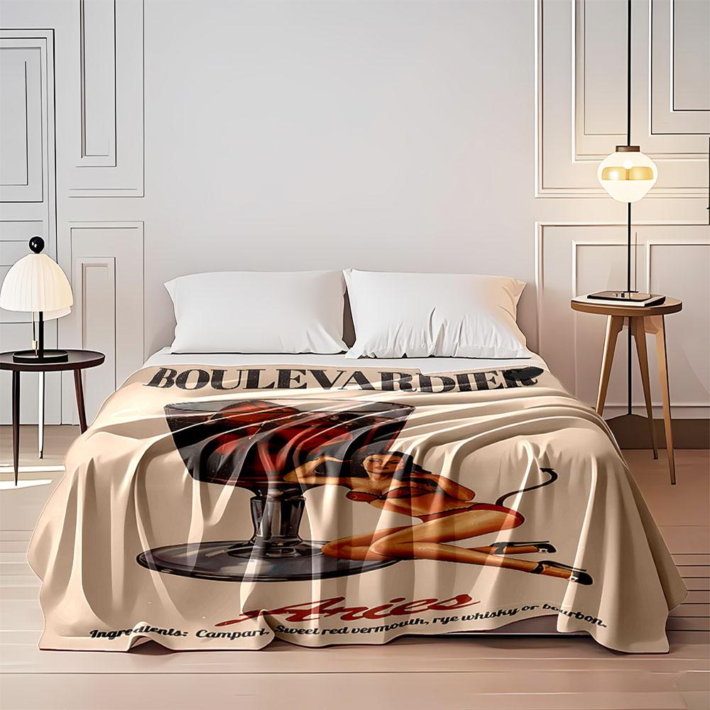 Boulevardier Vintage Art for all seasons blanket lunch break throw gift