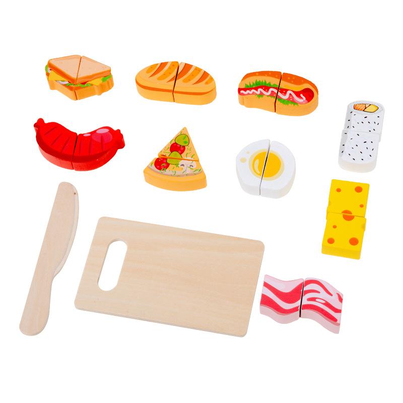 1 Набор Имитация Нарезки Фруктов Еда Игра Кухонные Аксессуары Монтессори Образовательные Игрушки Для Детей Деревянная Игрушка-Заготовка