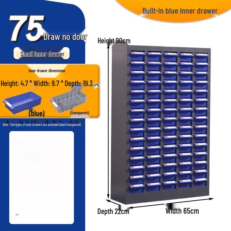 Jundingying Small Blue 75-Drawer Parts Storage Cabinet