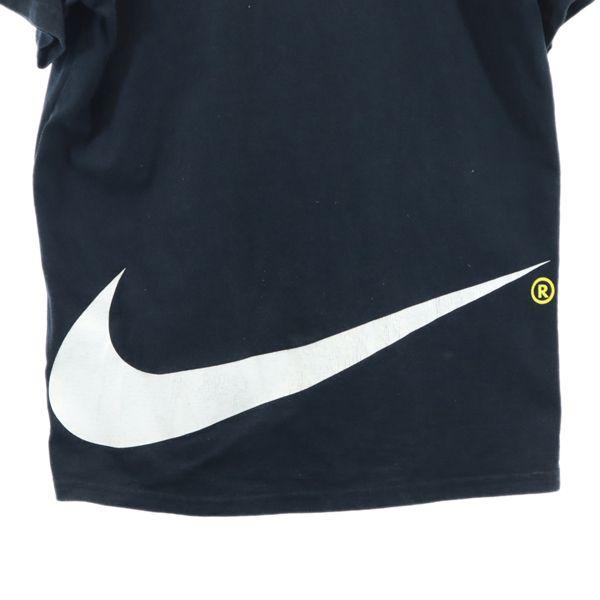 Nike 90-е годы Серебряный ярлык принт старого логотипа Футболка с коротким рукавом S черный Мужская Б/У