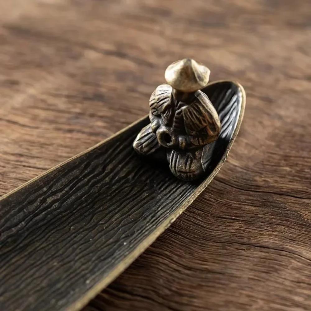 Креативная подставка для благовоний Ароматерапевтическое украшение Подставка для благовоний Лодка Старики рыбачат Японский стиль Подставка для аромапалочек Домашний декор