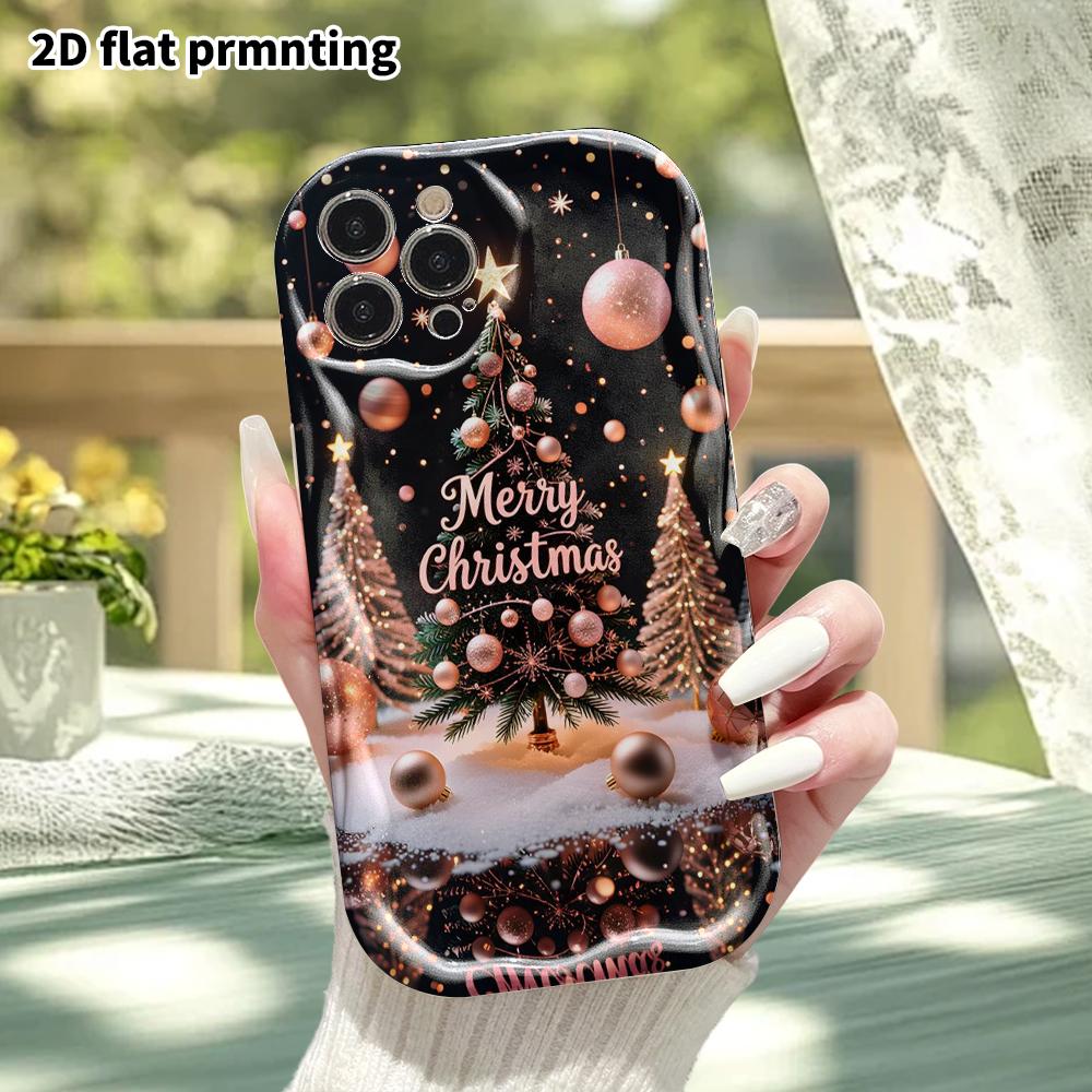 Phone Case: 2D flat, fits iPhone 12 Pro to 18, phone decoration, snowy mirror reflection, perfect Christmas and Halloween gift
