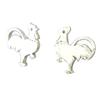 [Q1541] - Серебряные серьги ручной работы 'Coq Cocorico' - 9x8 мм