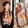 Women's Winter Scarf Ink Painting Scarf  High End Imitation Cashmere Lady's Knitted Shawl To Keep Warm In Air Conditioned Rooms In Summer