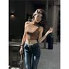 Женские джинсы с высокой талией, винтажная стирка, расклешенные, Y2K, bootcut, широкие, джинсовые брюки, стритвир