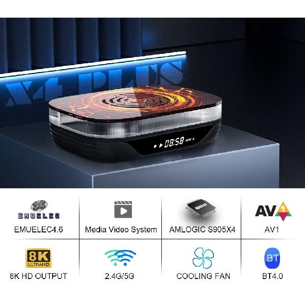 Суперконсоль X4 Plus, игровая консоль в стиле ретро для Sega Saturn/DC/Arcade/Naomi S905X4 4K TV 11 Box Game Player с 60000 играми