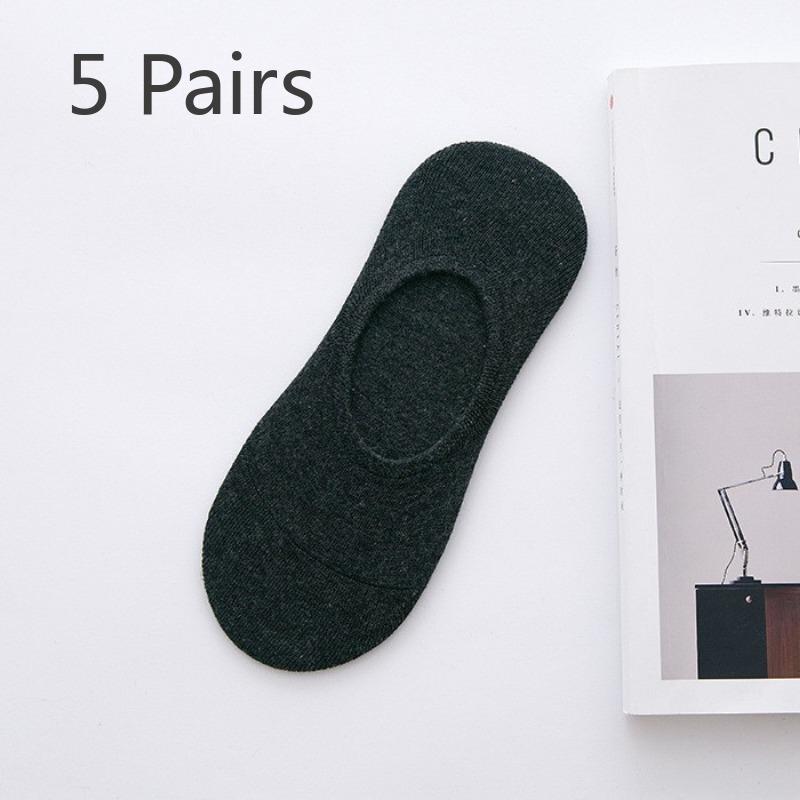 5 пар тонких мужских носков из цельного хлопка на весну, лето и осень, невидимые носки с защитой от запаха, носки-лодочки с коротким носком