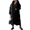 Women Winter Full Length Jacket Down Cotton Puffer Coat Fur Hooded Long Parka