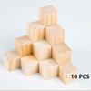 10pcs Unfinished Blank Wooden Square Block Woodwork Craft Handmade Material Kids Toy Wooden Cube