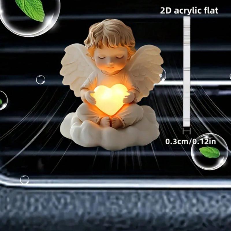 2 шт. Ангельский зажим для вентиляционного отверстия автомобиля, Декор для женского автомобиля, Милый акриловый зажим-освежитель воздуха для вентиляционного отверстия автомобиля, Аксессуар для автомобиля