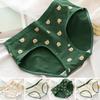 Japanese Style Teenage Girls Panties Cute Bear Pattern Green Cotton Crotch