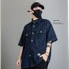 Japanese Retro Fashion Brand Summer Loose Denim Short Sleeved Shirt Artistic Youth Workwear Shirt Men'S And Women'S Layered Jacket