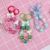 Sweet Colorful Bow Beaded Keychain Bag Pendant Phone Earphone Case Decoration Accessories  Bowknot Bead Keyring Gifts