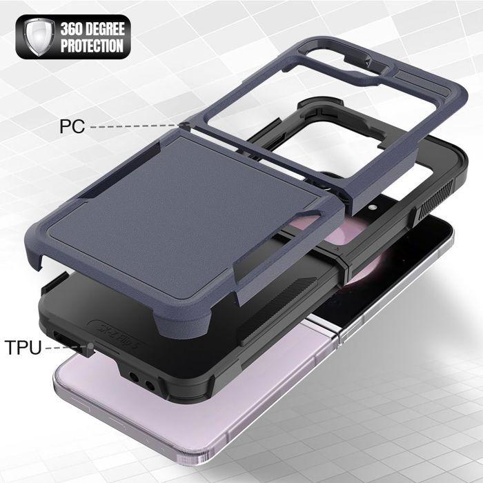 Coque de Protection - BOOLING - pour Samsung Galaxy Z Flip 7 FE - Antichoc - Anti-Rayures - Bleu Marine