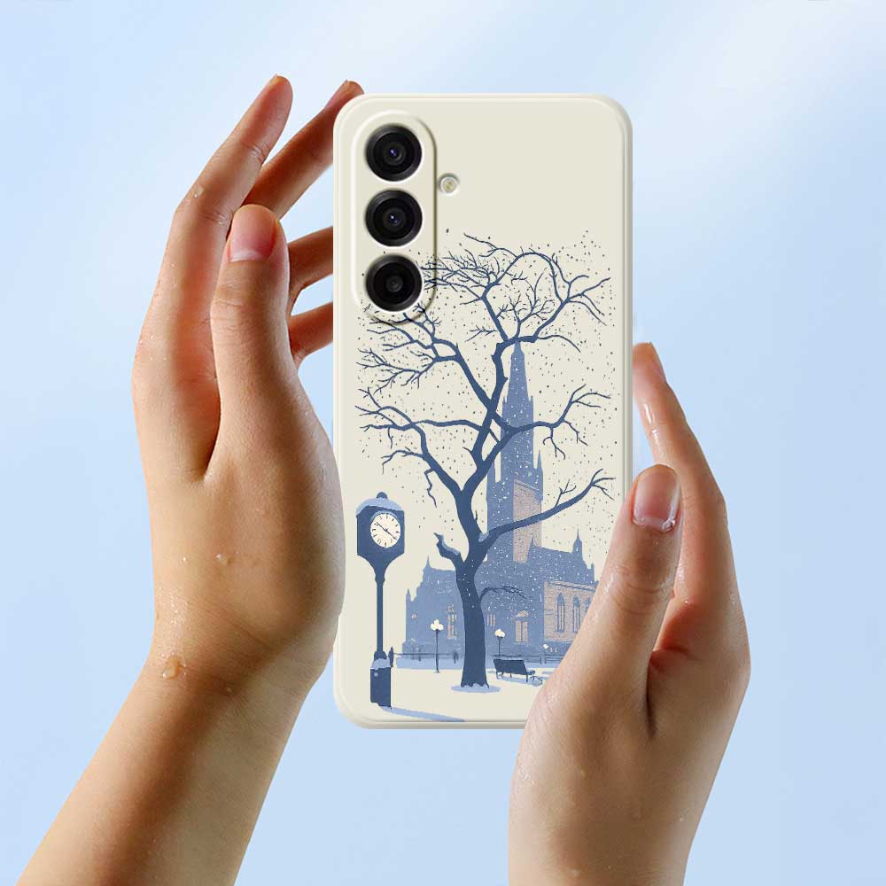 For Samsung Galaxy A17 5G Case Street Outside The Castle Pattern Printing Straight Edge TPU Phone Back Cover