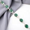 Green Onyx Gemstone 925 Sterling Silver Handmade Gift Jewelry Women Bracelet 8" RB-10-16