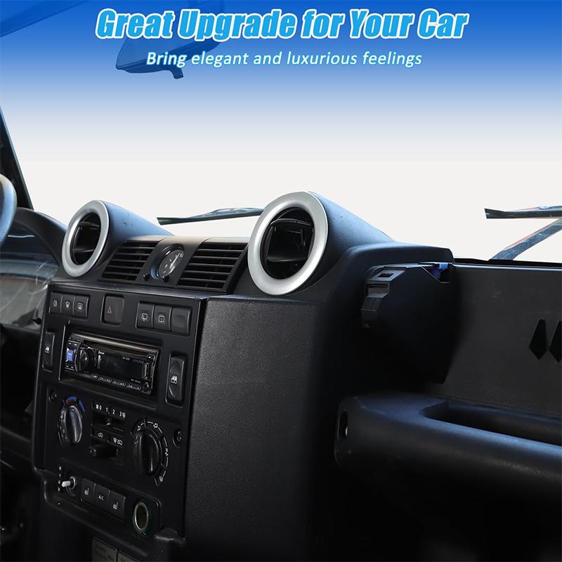 Aluminum Alloy Car Center Console Air Conditioning Air Outlet Ring Trim Sticker Accessories For Land Rover Defender 2004-2018