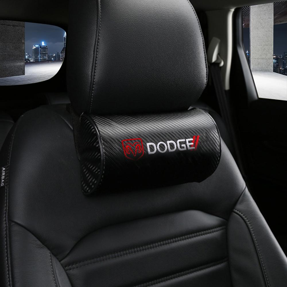 1/2Pcs Car Logo Seat Headrest Auto Neck Pillow For Dodge Challenger Durango Charger RamCaravan Caliber Nitro Journey Avenger SXT HH1