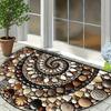 Colorful Pebble Welcome Door Mat, Velvet Material, Non-slip Bottom Back, Suitable for Entrance Doors, Bedroom Doors