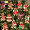 12pcs Gingerbread Man Ornaments for Christmas Tree Assorted Plastic and for Christmas Tree Hanging Decorations