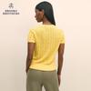 Женский топ BrooksBrothers из льна с косами, с круглым вырезом, с короткими рукавами
