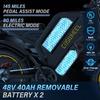 COSWHEEL Электровелосипед GT20 PRO 40AH с двумя аккумуляторами, 3000 Вт, двухмоторный горный внедорожный велосипед для взрослых