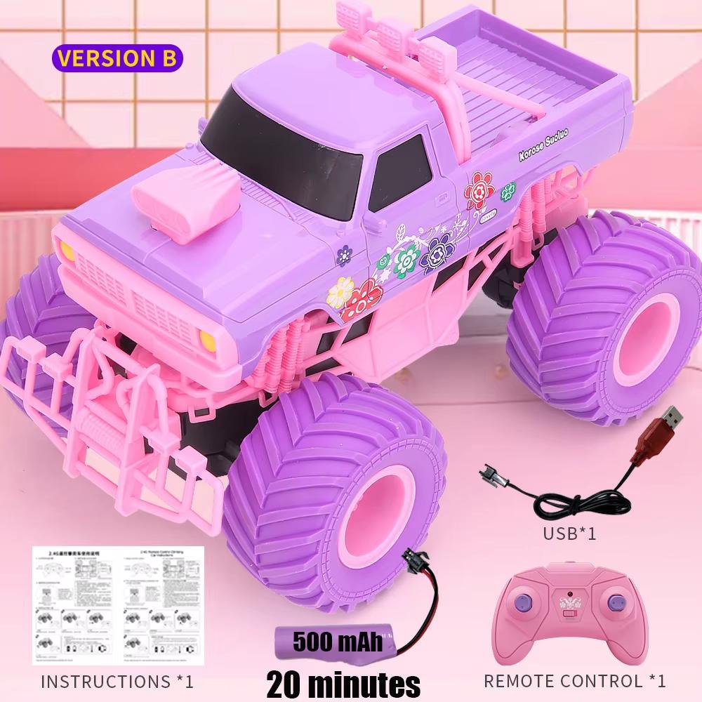 2204 New Pink Rc Car Electric Drive Off-Road 2.4G Big Wheel High Speed Purple Remote Control Trucks Girls Toys for Children