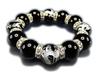 Hard To Obtain Super Thick Natural Stone 18mm Onyx by the Four Gods Luxury Rondelle Prayer Beads Bracelet Power Stone [Ishigai] Hand-carved
