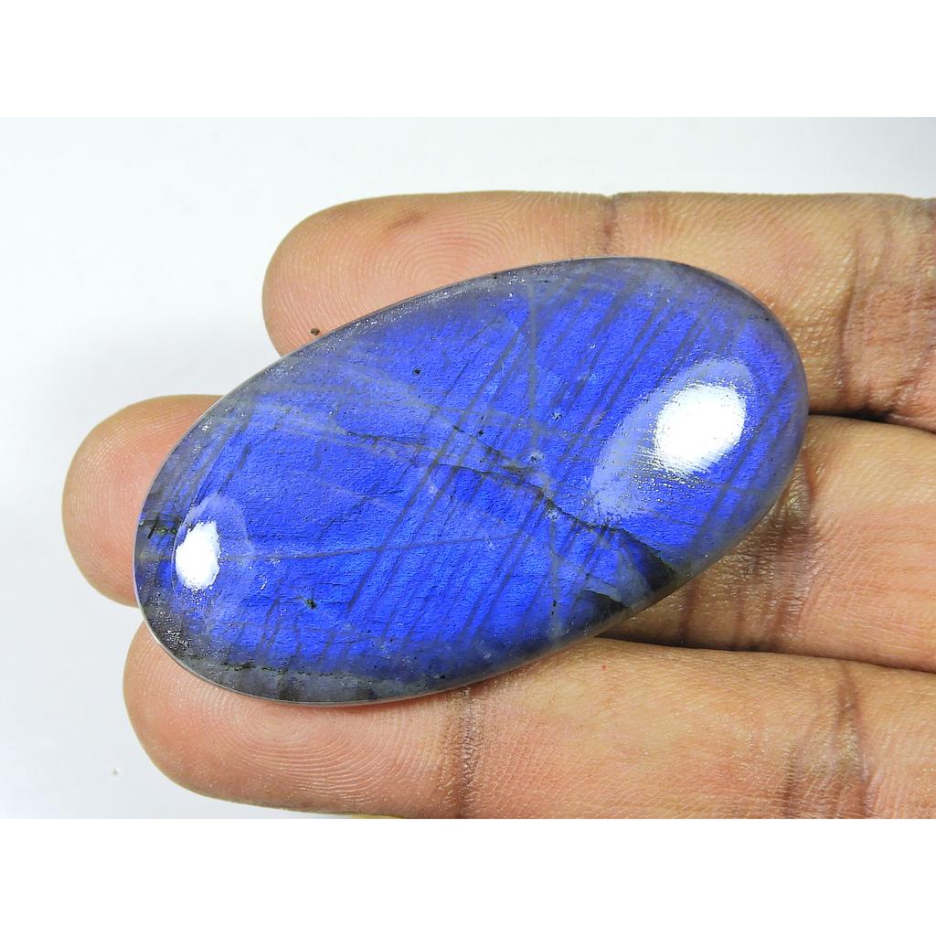 101 карат. Павлиний синий лабрадорит овальный кабошон натуральный драгоценный камень 26X50X08 мм SK-1199