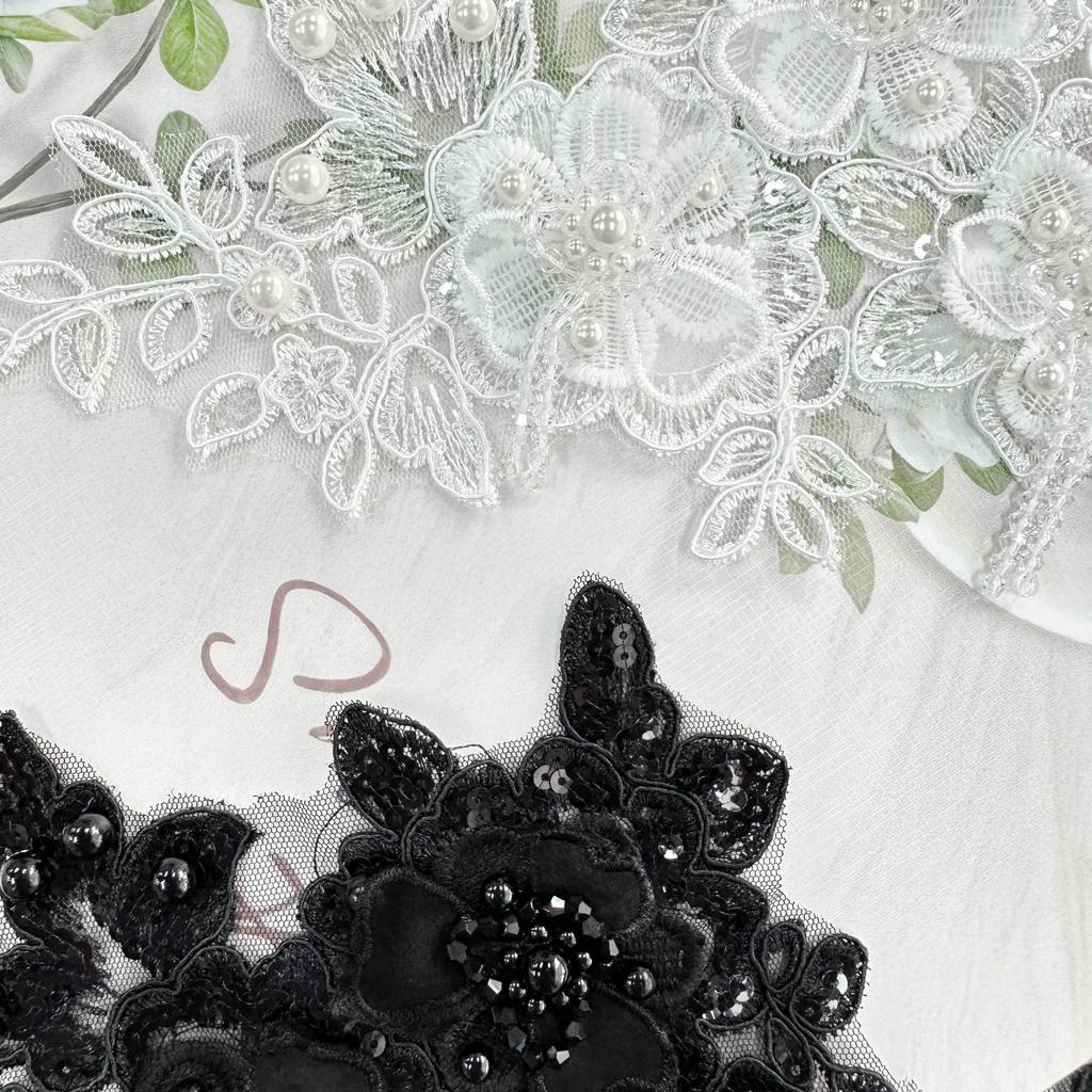 Bead Crystal Fringe Applique Embroidery Flower Decoration Bag Dress Wedding Accessories Cloth Sticker Accessories