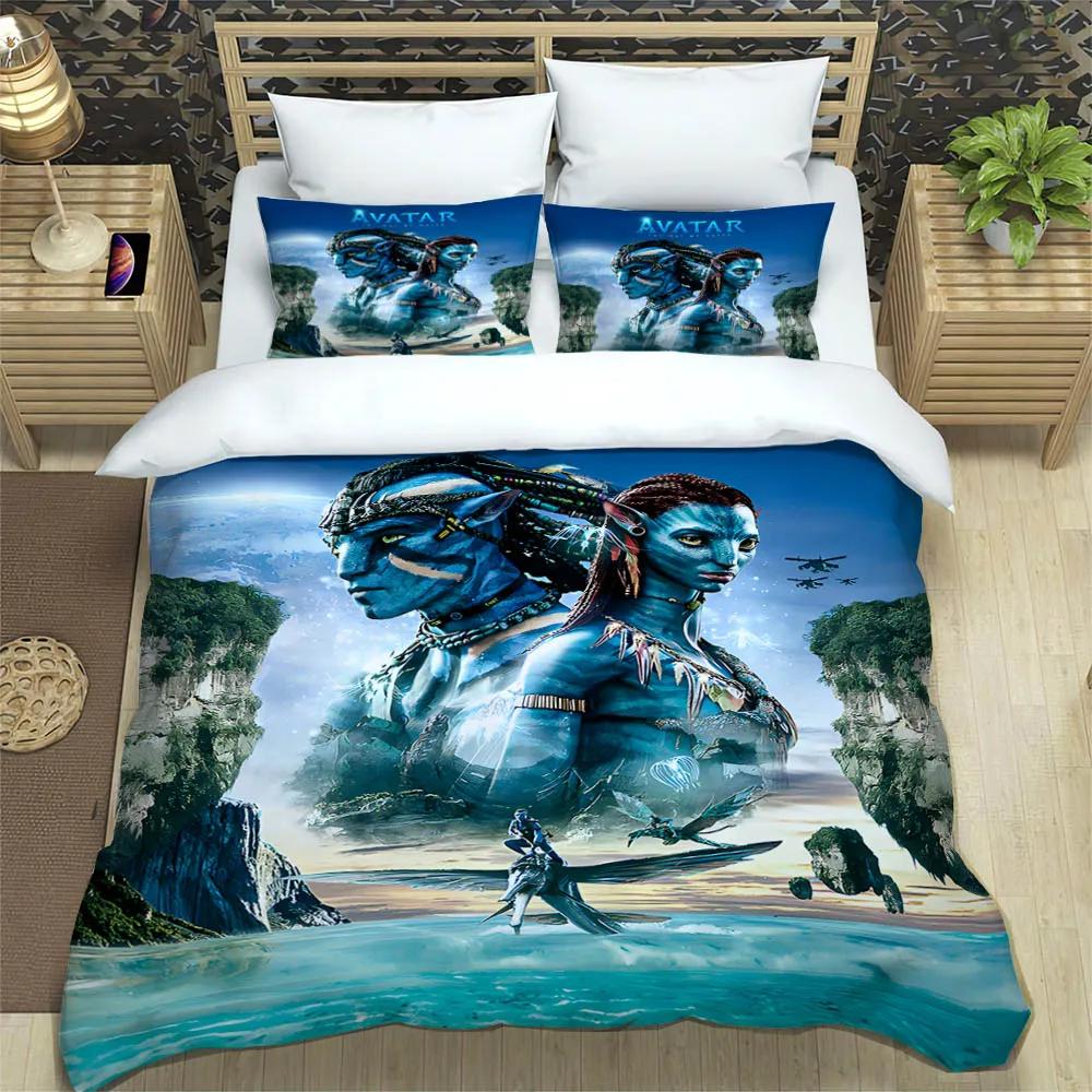 Аватар Путь воды Печатные комплекты постельного белья наволочка Детский пододеяльник комплект одеяла постельное белье комплект постельного белья роскошный