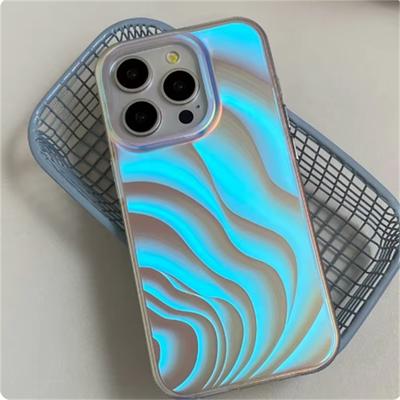 Роскошный новый мягкий жесткий чехол Wave Laser для iPhone 15 14 13 12 11 Pro Max plus, однотонный защитный чехол-бампер от падения